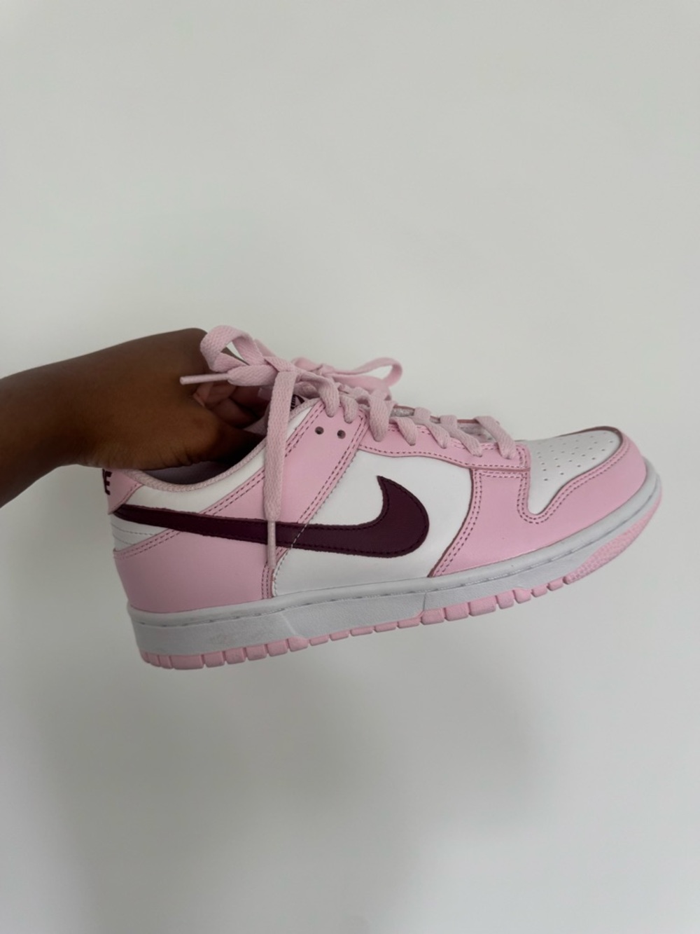 Nike Kids Pink, White and Maroon Low-Top Sneakers
